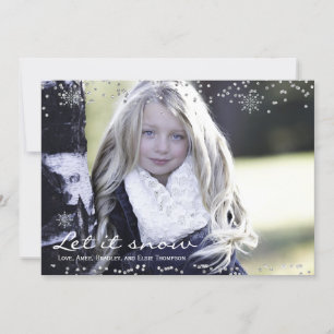De Festividades Deixe-o nevar Cartão com fotos personalizado