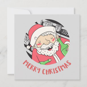 De Festividades Desejos do Papai Noel Alegre – Cartão Feliz Natal