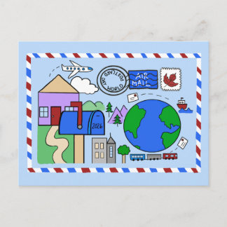 De Festividades Dia do Cartão Postal Mundial 2026 - com borda