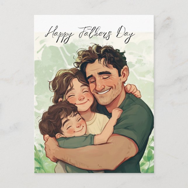 De Festividades Dia dos pais e filhos com carinho Cartão postal (Frente)