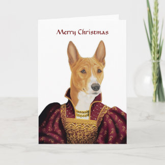 De Festividades DR208 Basenji, cartão do Feliz Natal