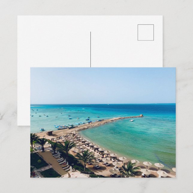 De Festividades Egito. Vista do Mar Vermelho. Cartão Postal (Frente/Verso)