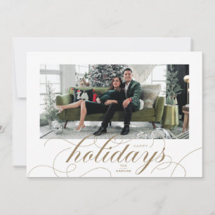 De Festividades Elegante Flourish Formal Script Holiday Cartão com