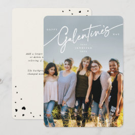De Festividades Elegante Script Galentine's Day Cartão com fotos