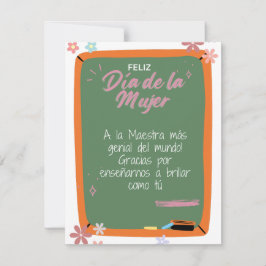 De Festividades Espanhol - Cartão Feliz Dia da Mulher para Profess