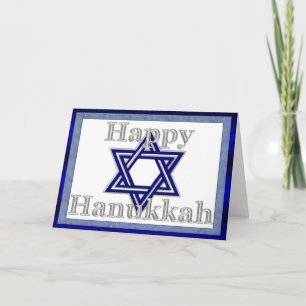 De Festividades Estrela Azul/Prateada do Cartão Hanukkah Feliz Dav