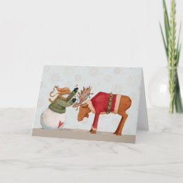 De Festividades Feliz Christmoose - Cartão Saudável