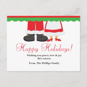 De Festividades Feliz Férias Natal Papai Noel & Sra Cartão Postal