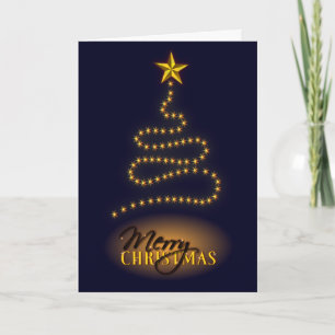 De Festividades Feliz Natal azul escuro e cartão Dourado