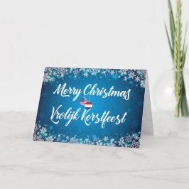 De Festividades Feliz Natal Cartão Bilingue Holandês Americano