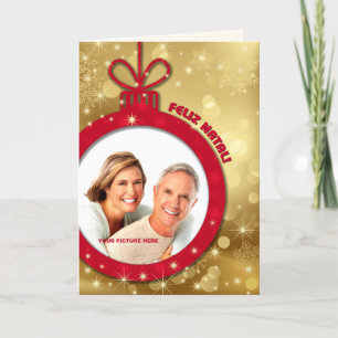 De Festividades Feliz Natal. Cartão com fotos personalizado em por