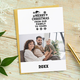 De Festividades Feliz Natal cartão com fotos preto branco-moderno