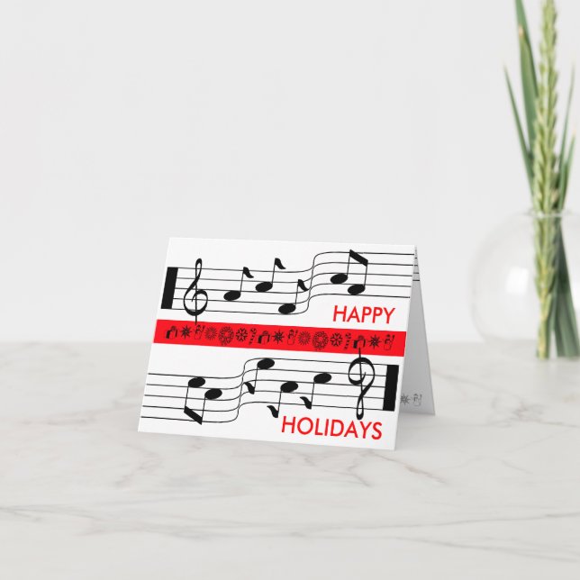 De Festividades Feliz Natal Cartão Música Nota Score White (Frente)