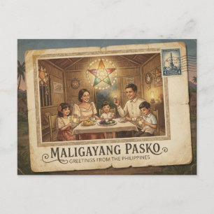 De Festividades Feliz Natal Cartão Postal Vintage