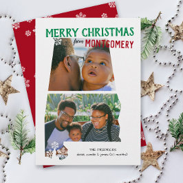 De Festividades Feliz Natal do Alabama Cartão com duas fotos