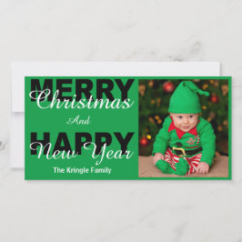 De Festividades Feliz Natal e Cartão com fotos Verde Feliz ano nov