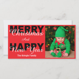 De Festividades Feliz Natal e Cartão com fotos Vermelho Feliz ano