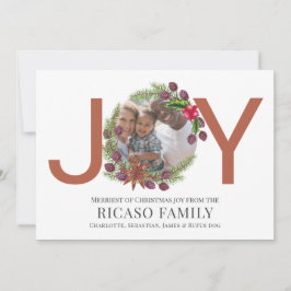 De Festividades Feliz Natal Joy Wreath Cartão com fotos