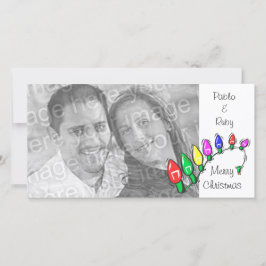 De Festividades Feliz Natal Luz Cartão com fotos Personalizável