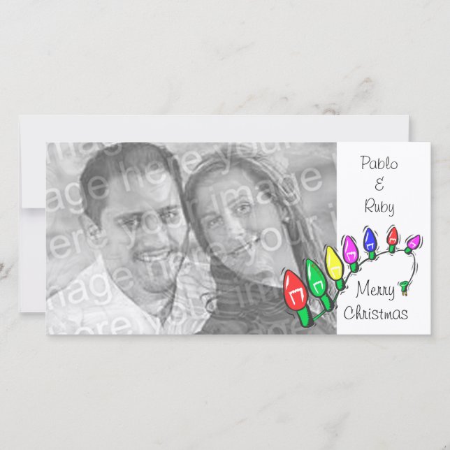 De Festividades Feliz Natal Luz Cartão com fotos Personalizável (Frente)