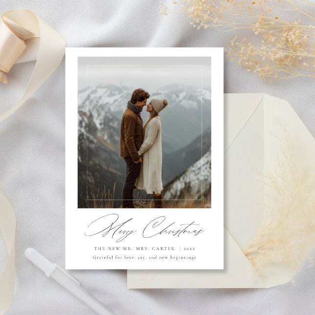 De Festividades Feliz Natal Moderno Novo Cartão com fotos (Criador carregado)