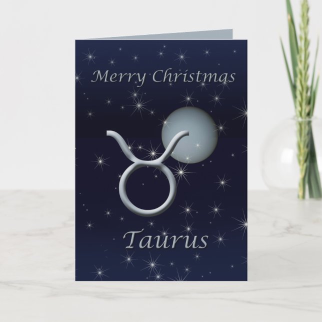 De Festividades Feliz Natal Taurus Venus Cartão Saudação (Frente)