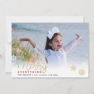De Festividades Feliz tudo o Cartão com fotos horizontal Dourado