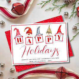 De Festividades Felizes Festas Gnomos Sinais Cartão Vermelho Féria