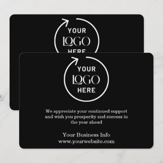 De Festividades Feriado Comercial | Cartão Preto com Empresa Perso