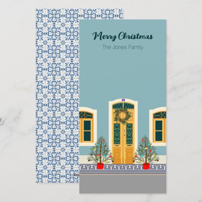 De Festividades Feriado Natal Cartão festivo português (Frente/Verso)