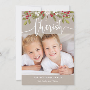 De Festividades Feriado Natal Cherish 2 Cartão com fotos