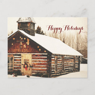 De Festividades Férias Felizes cartão postal Old Schoolhouse