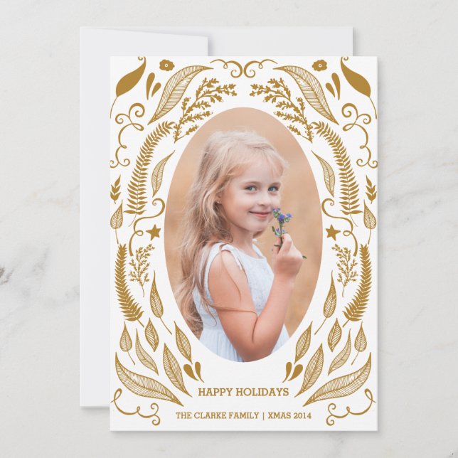 DE FESTIVIDADES FOLIAGEM CHIC | CARTÃO COM FOTOS HOLIDAY (Frente)