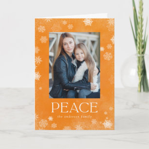 De Festividades Fosco Peace Orange Watercolor Cartão com fotos