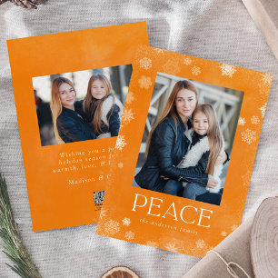 De Festividades Fosco Peace Orange Watercolor Cartão com fotos