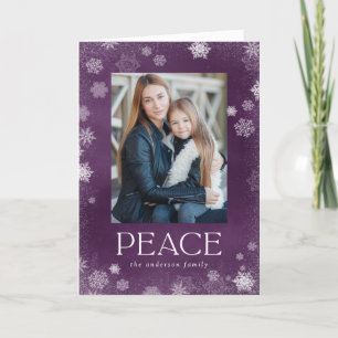 De Festividades Fosco Peace Purple Watercolor Cartão com fotos