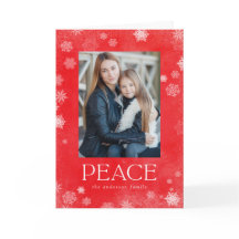 Fosco Peace Red Watercolor Cartão com fotos