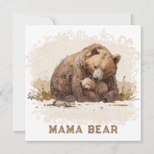 De Festividades *~* Foto AP72 MAMÃE URSO Filhote Cartão do Dia das