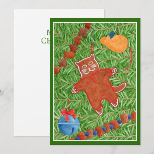 De Festividades Gatinho GINGERBREAD "MeowChristmas" 5x7 - Cartão v