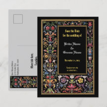 Guardar o Cartão Postal Floral Iluminado Medieval
