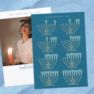 De Festividades Hanukkah 101 foto com cartão Hanukkah