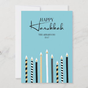 De Festividades Hanukkah feliz moderno Candles o cartão do feriad