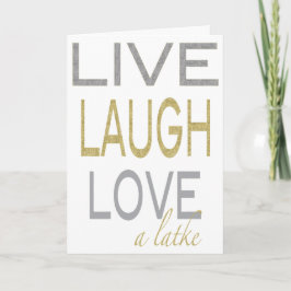 De Festividades Hanukkah "Live Laugh Love a laty" Cartão Glitzy
