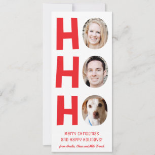 De Festividades Ho Ho Ho Holiday Cartão com fotos com backer padrã