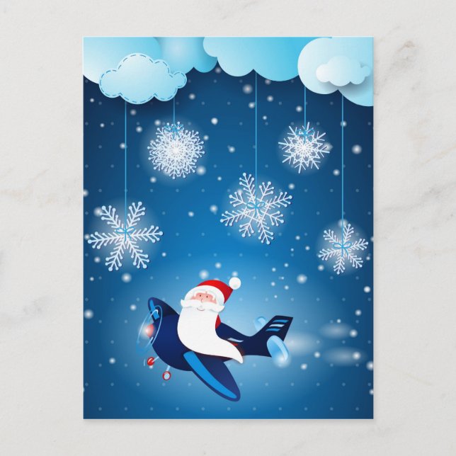 De Festividades Ho ho ho! Papais noeis no avião, cartão postal (Frente)