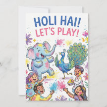 Holi Hai! Vamos Brincar - Cartão do Festival Holi
