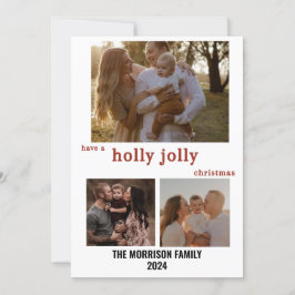 De Festividades Holly Jolly Christmas Chic Dourada cartão Confetti