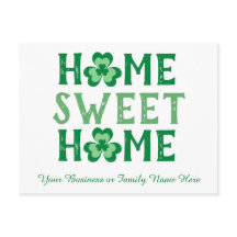 Home Sweet Home Irish Shamrock Cartão postal