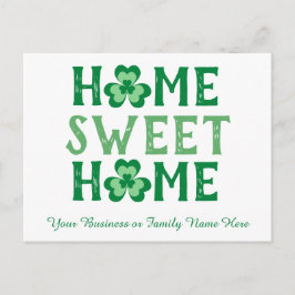 De Festividades Home Sweet Home Irish Shamrock Cartão postal