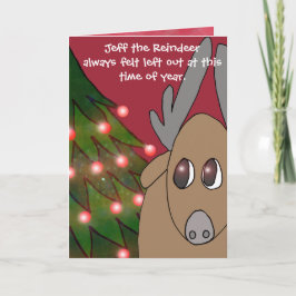 De Festividades Jeff, o cartão Reindeer